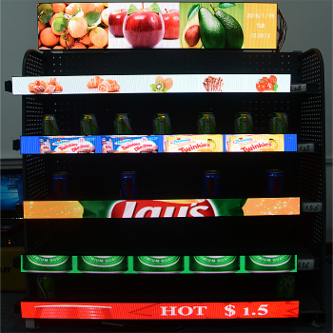 Indoor Shelf LED bar P1.875 digital Display for supermarket