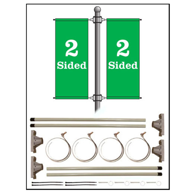 Wind-release Double-sided Lamp pole Flag Tension system